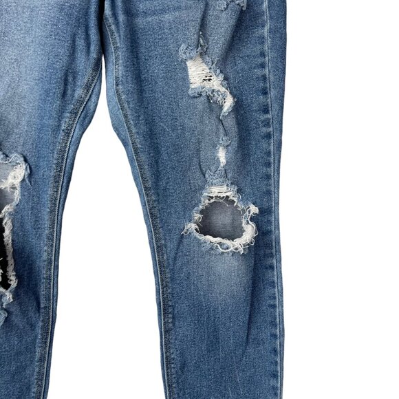 Old Navy Womens Jeans Rockstar Super Skinny MidRise Distressed Destroyed Size 10 - Picture 6 of 11